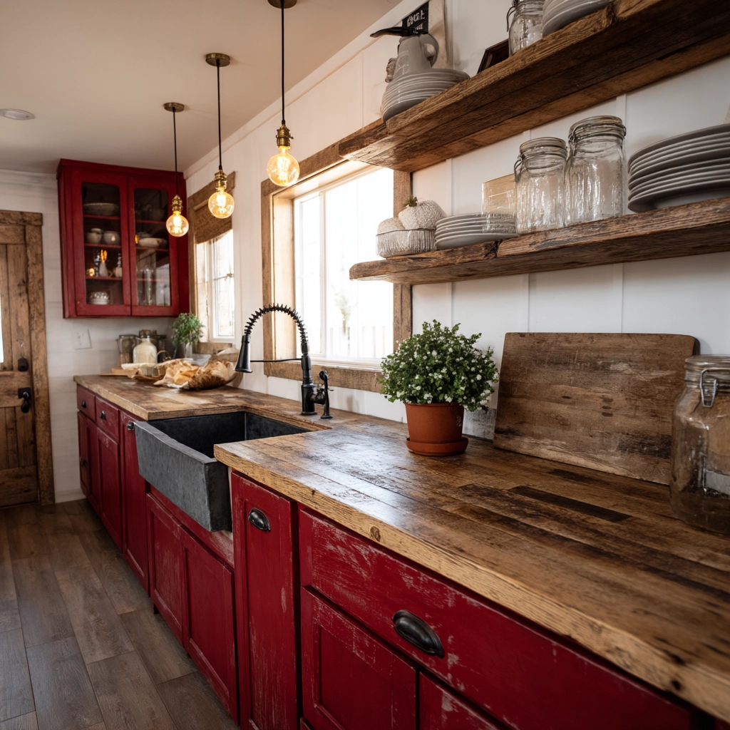 red kitchen cabinets 6