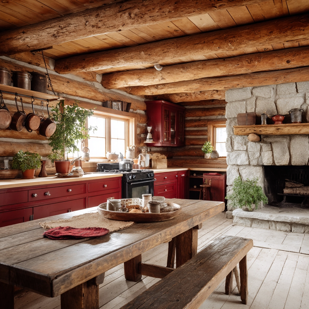 red kitchen cabinets 60