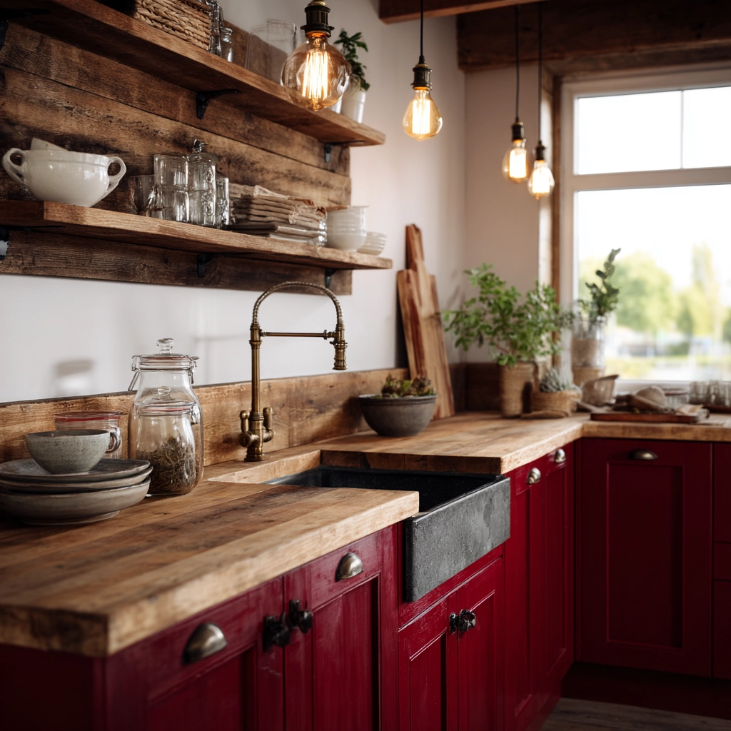 red kitchen cabinets 8