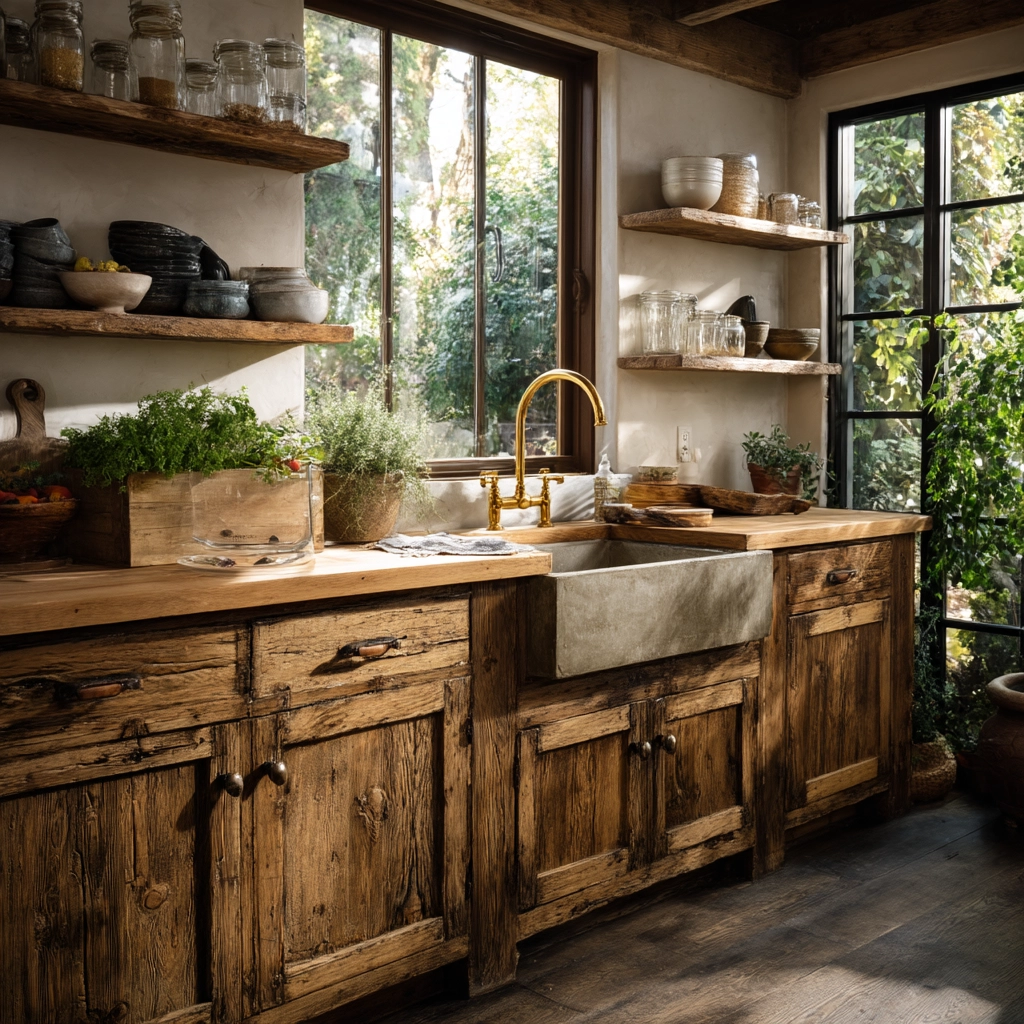 rustic kitchen cabinets 2