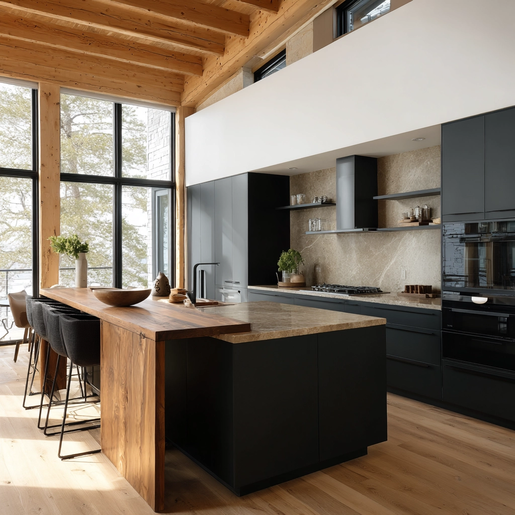 rustic modern kitchen 34