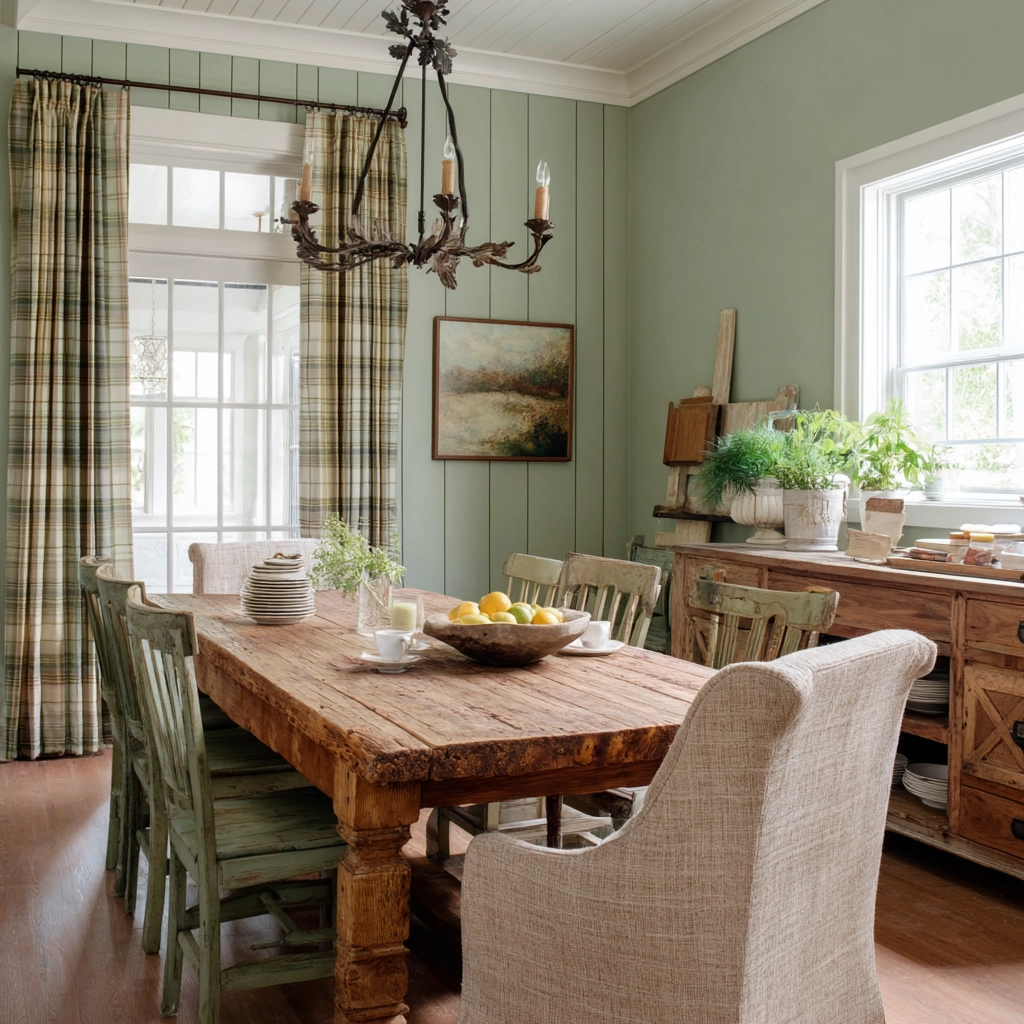 sage green dining room 10