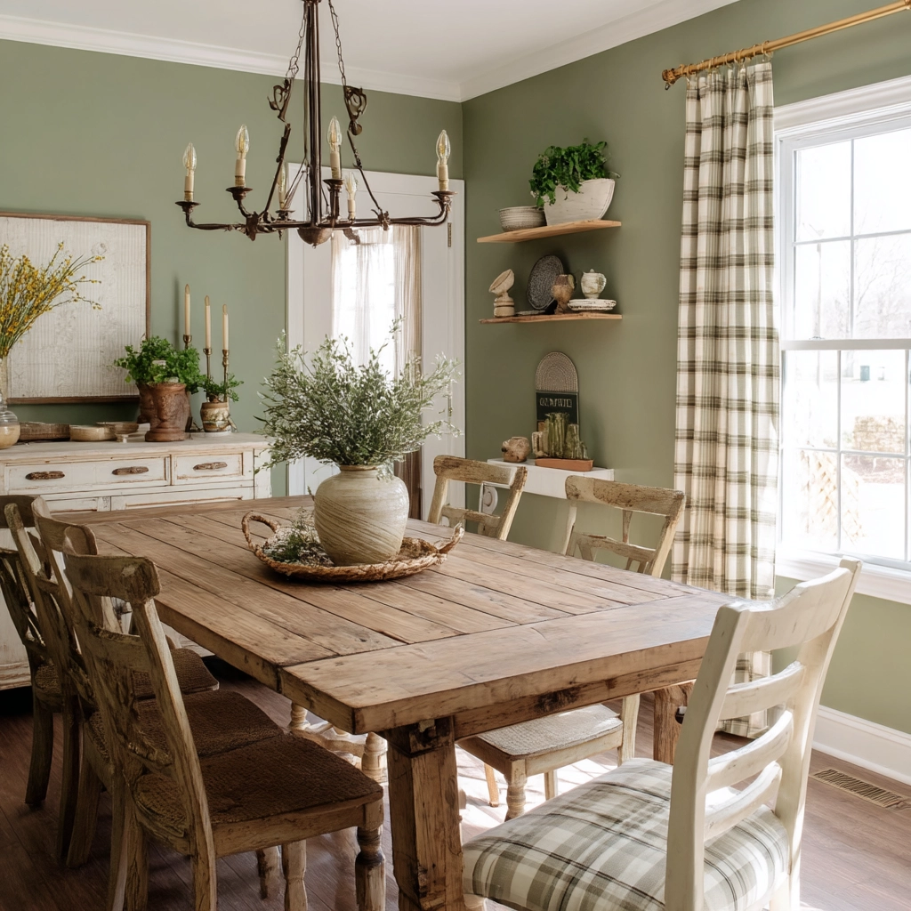 sage green dining room 12