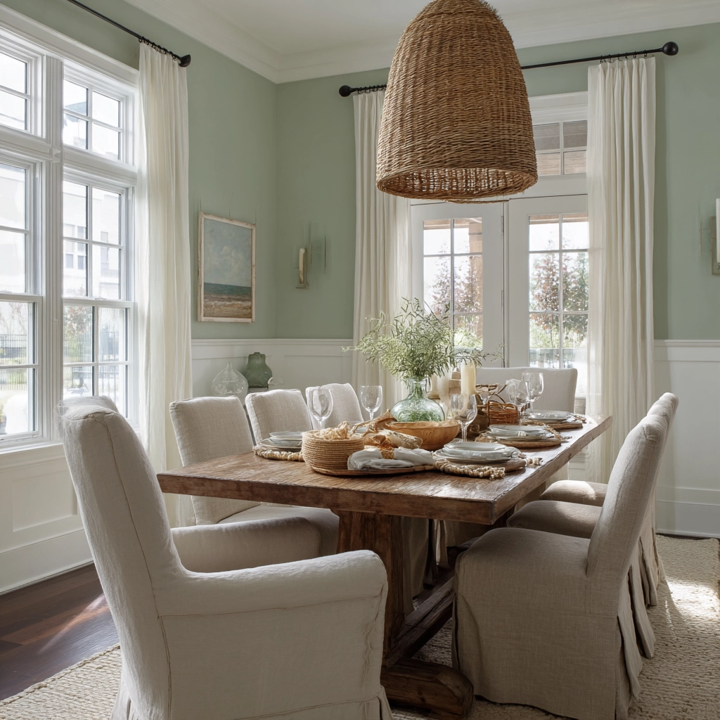 sage green dining room 2