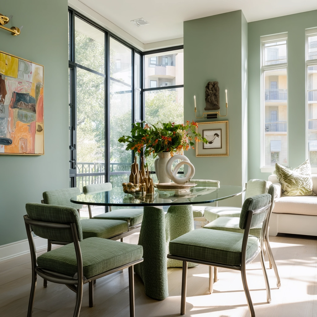 sage green dining room 20