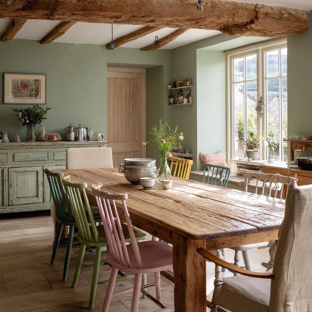 sage green dining room 21