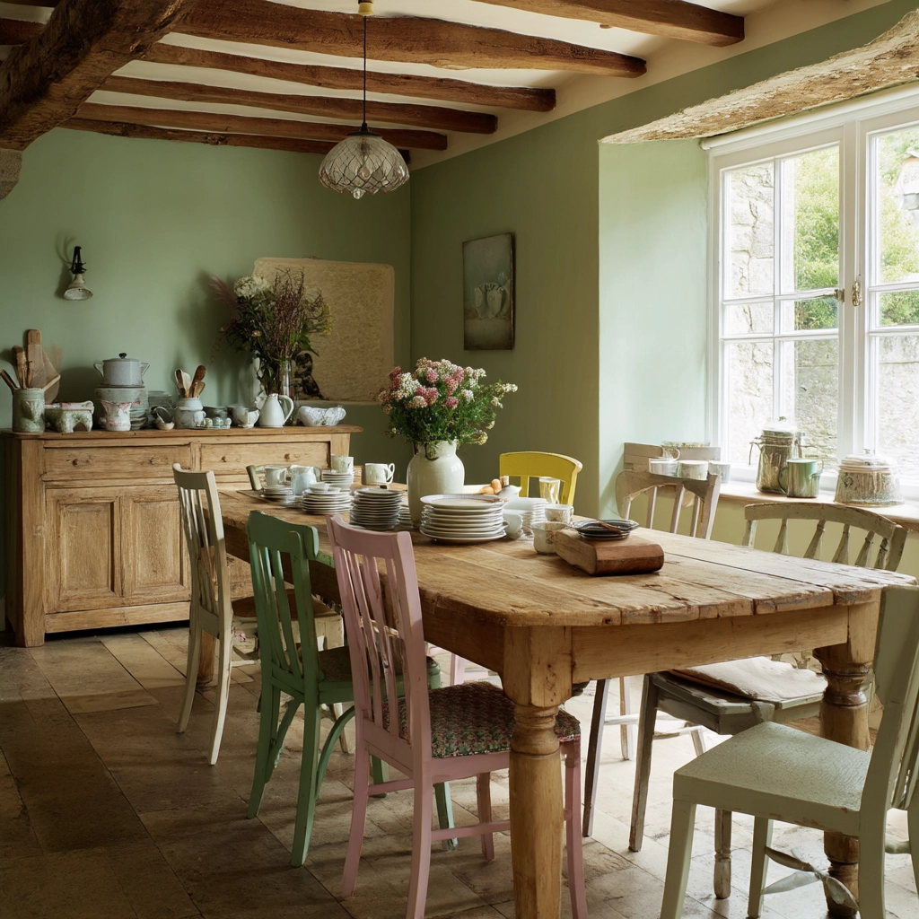 sage green dining room 23