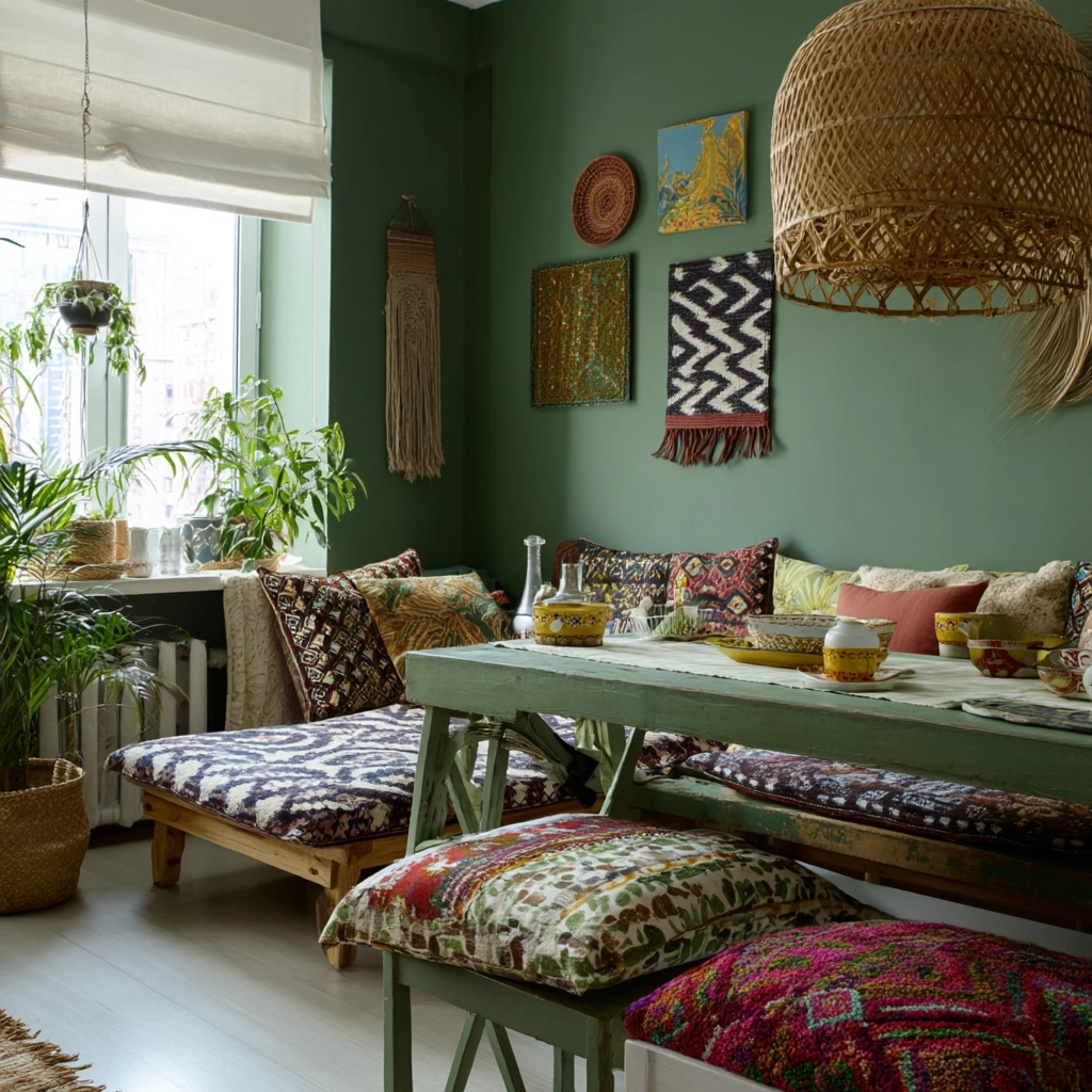 sage green dining room 26