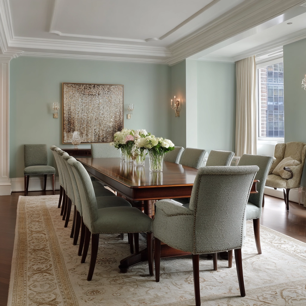 sage green dining room 29