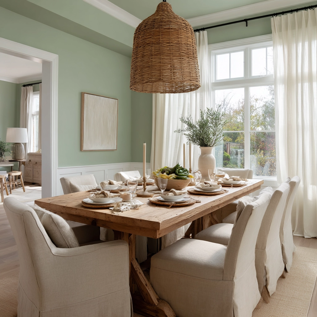 sage green dining room 3