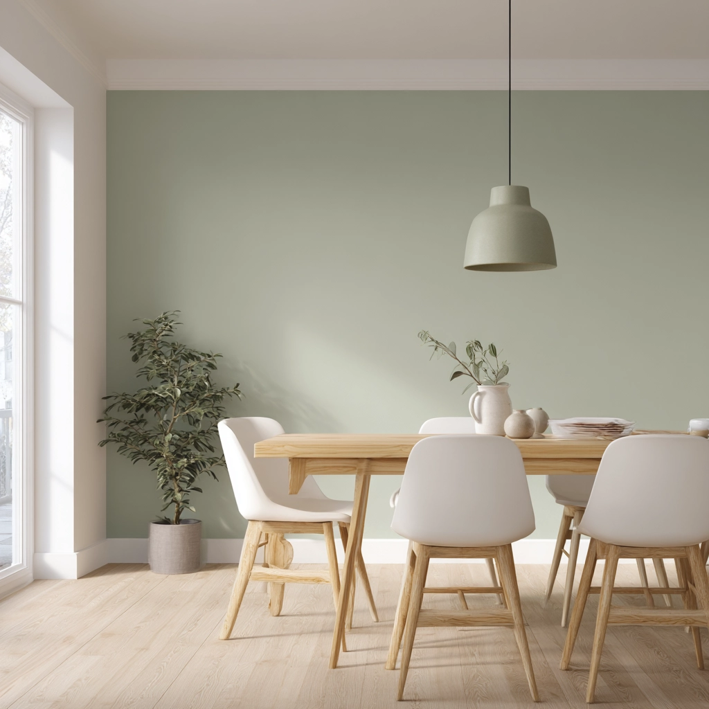 sage green dining room 35