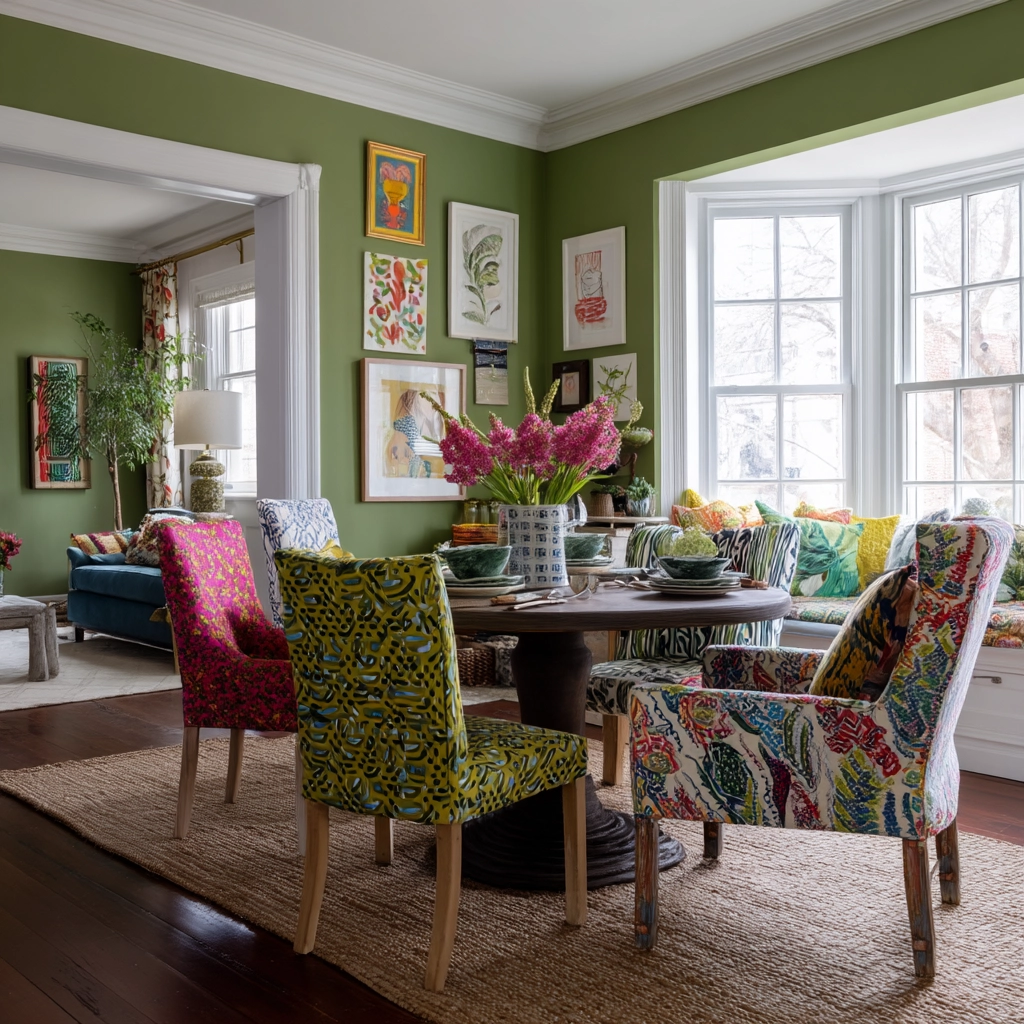 sage green dining room 37