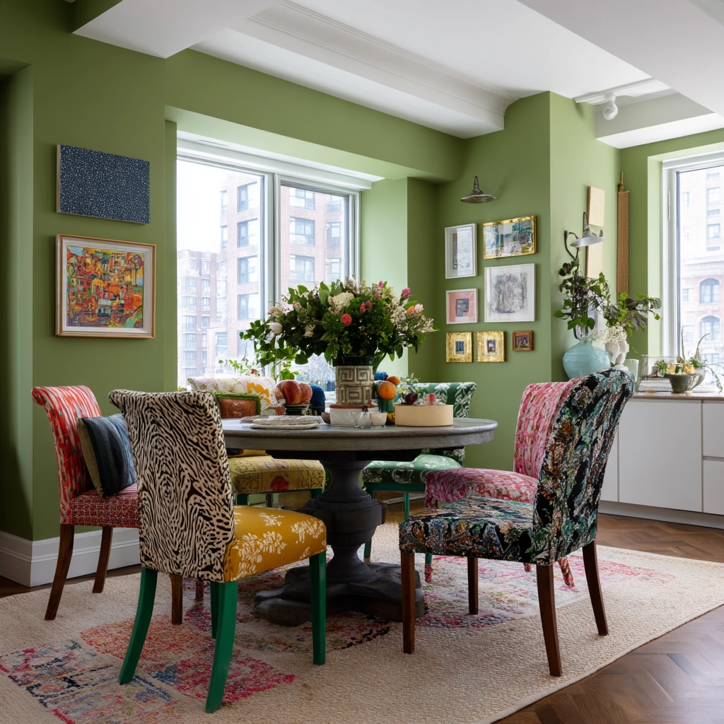sage green dining room 39