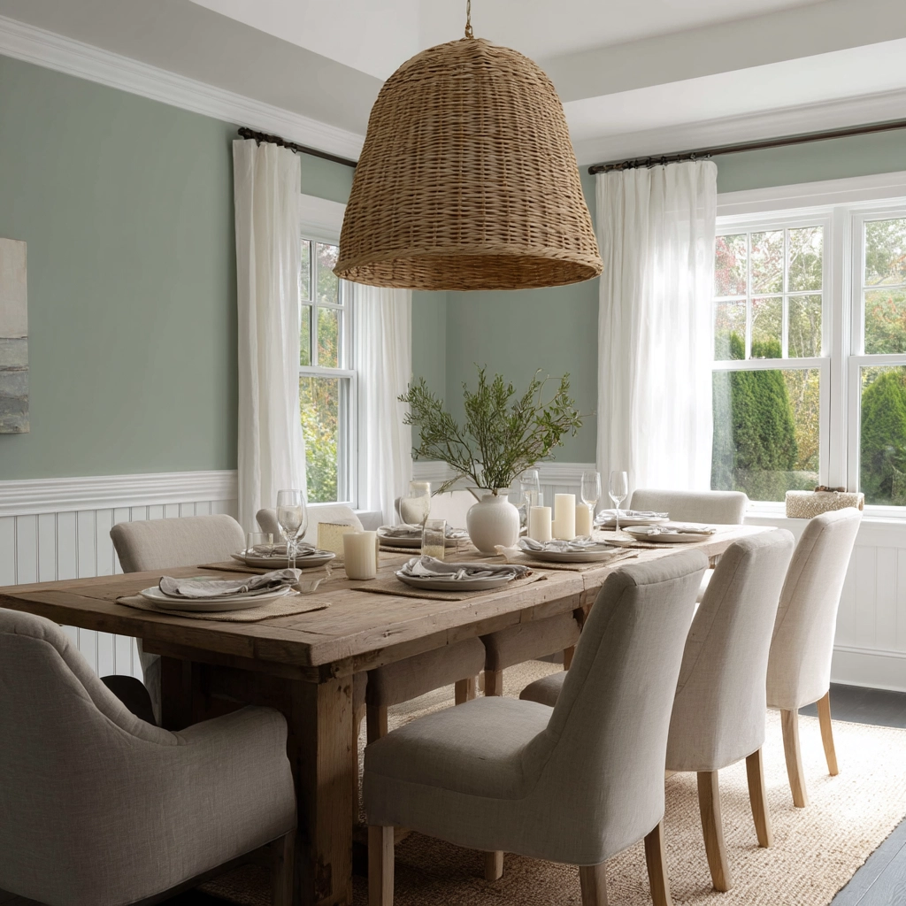 sage green dining room 4