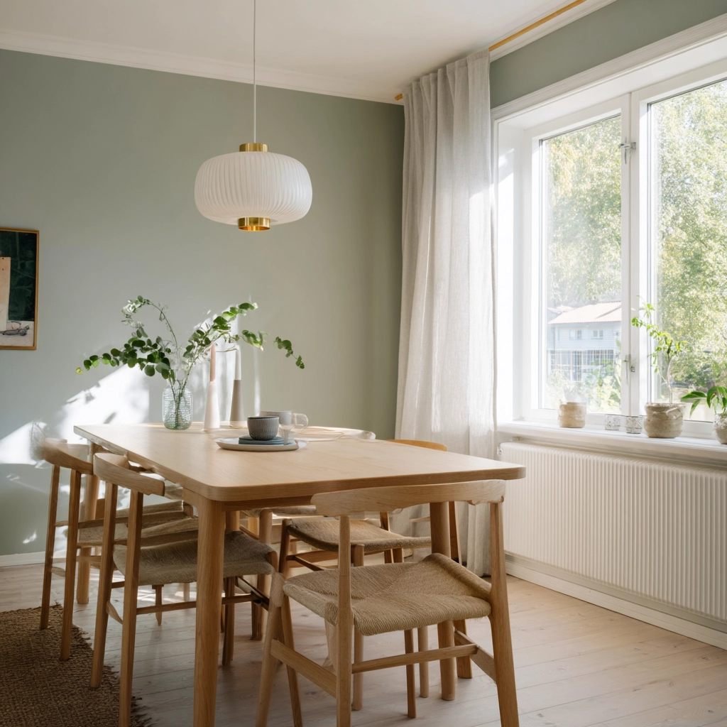 sage green dining room 44