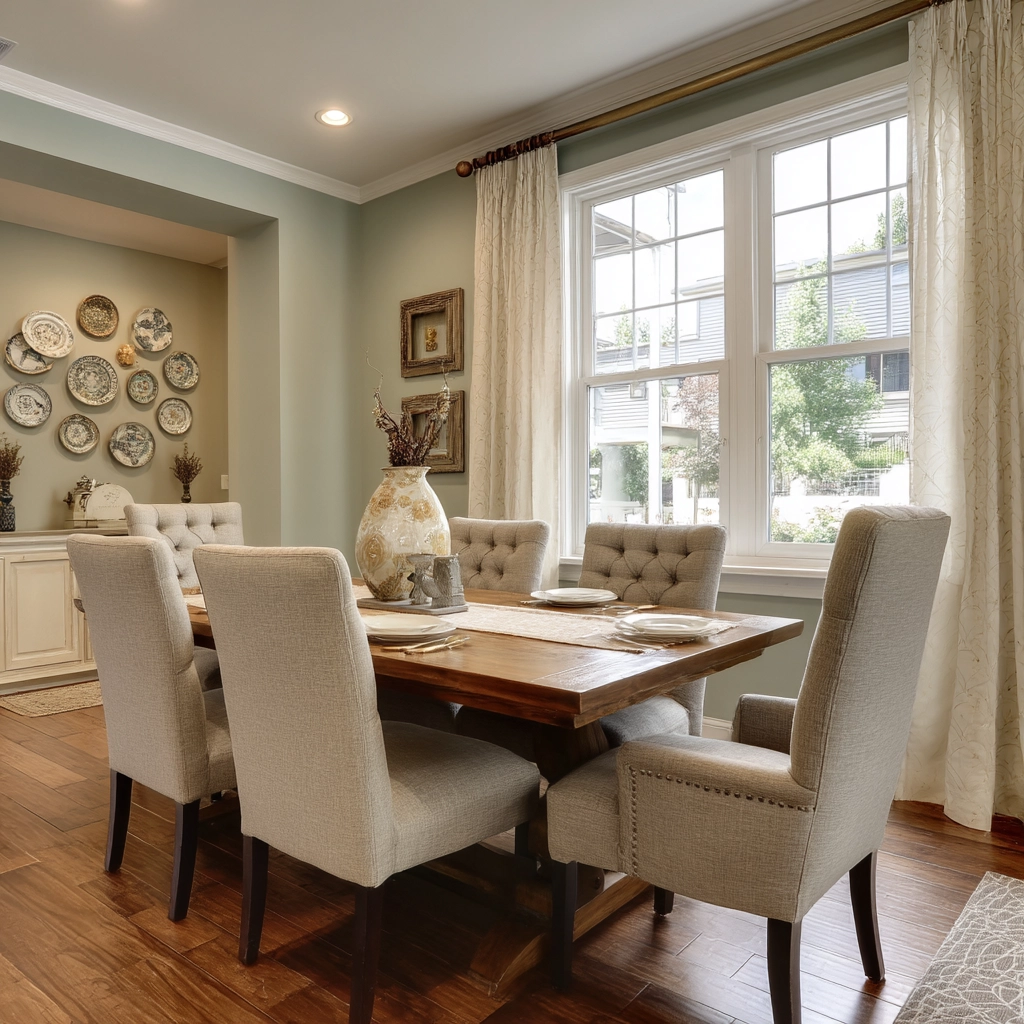 sage green dining room 45