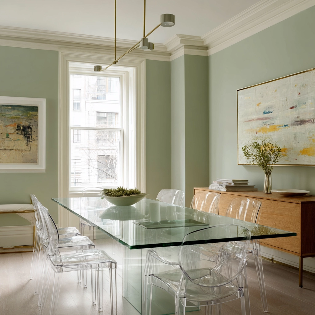 sage green dining room 5