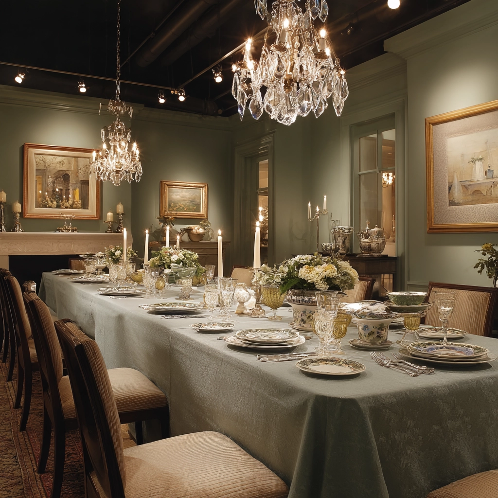 sage green dining room 59