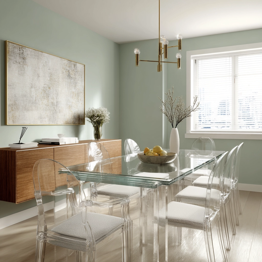 sage green dining room 6
