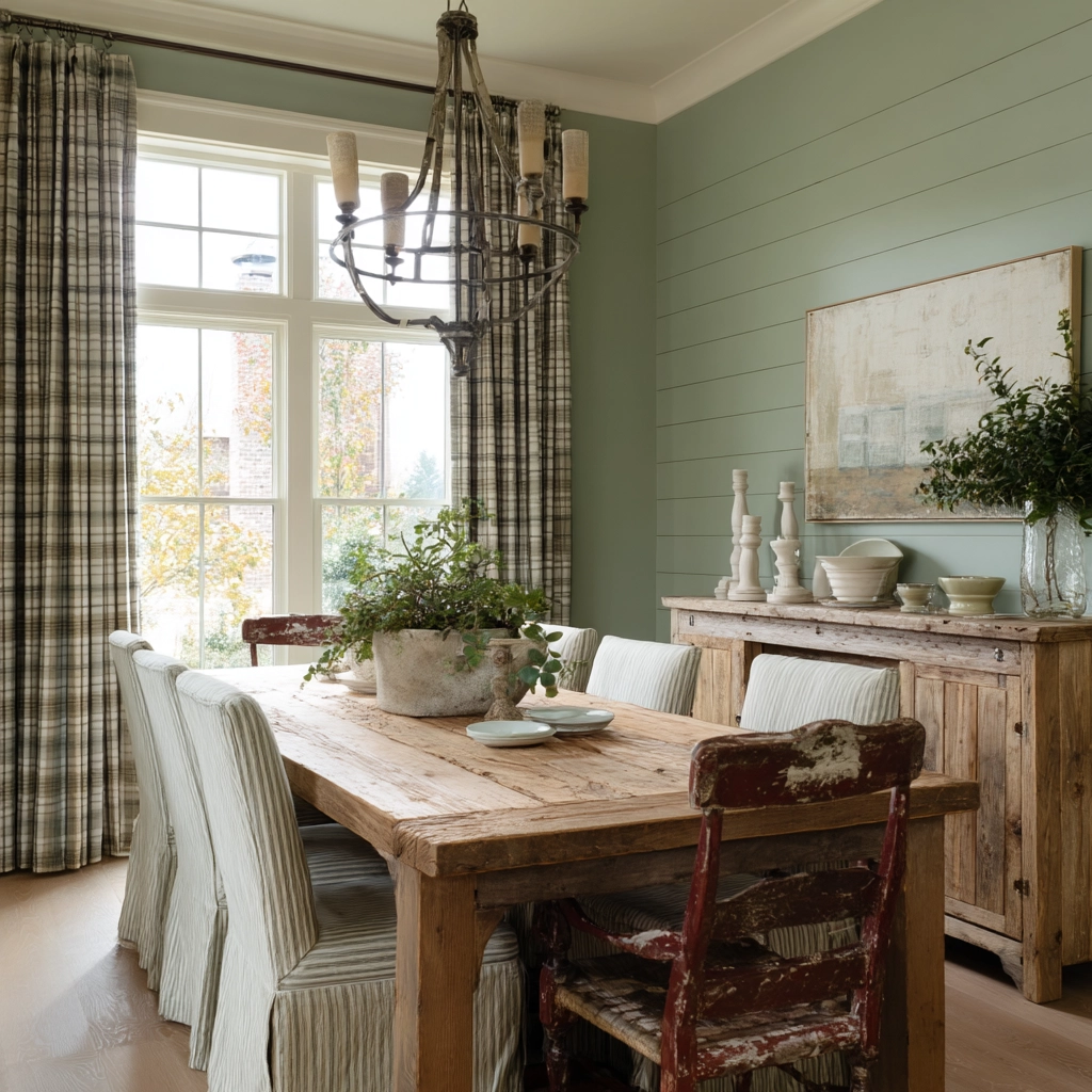 sage green dining room 9