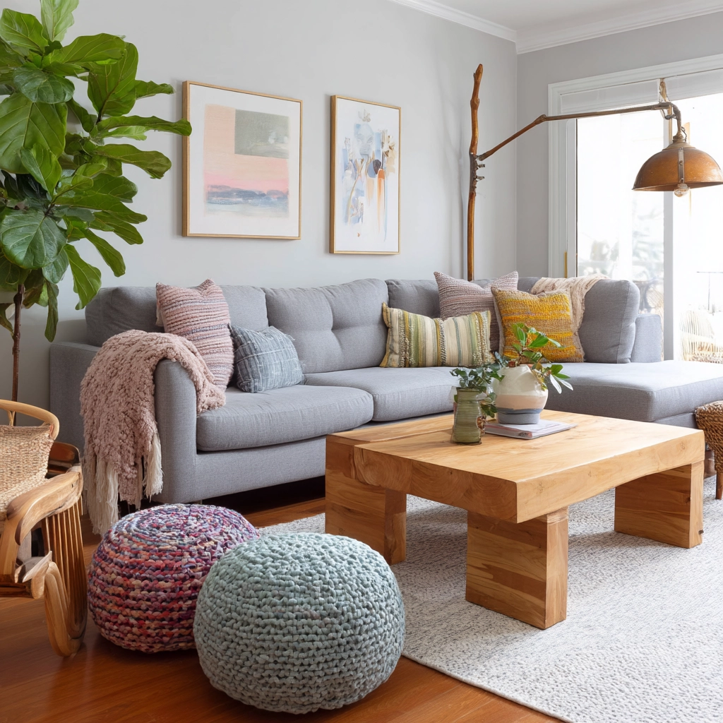 scandi boho living room 12