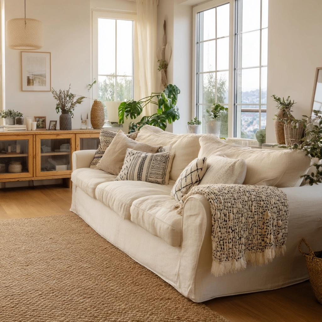 scandi boho living room 16