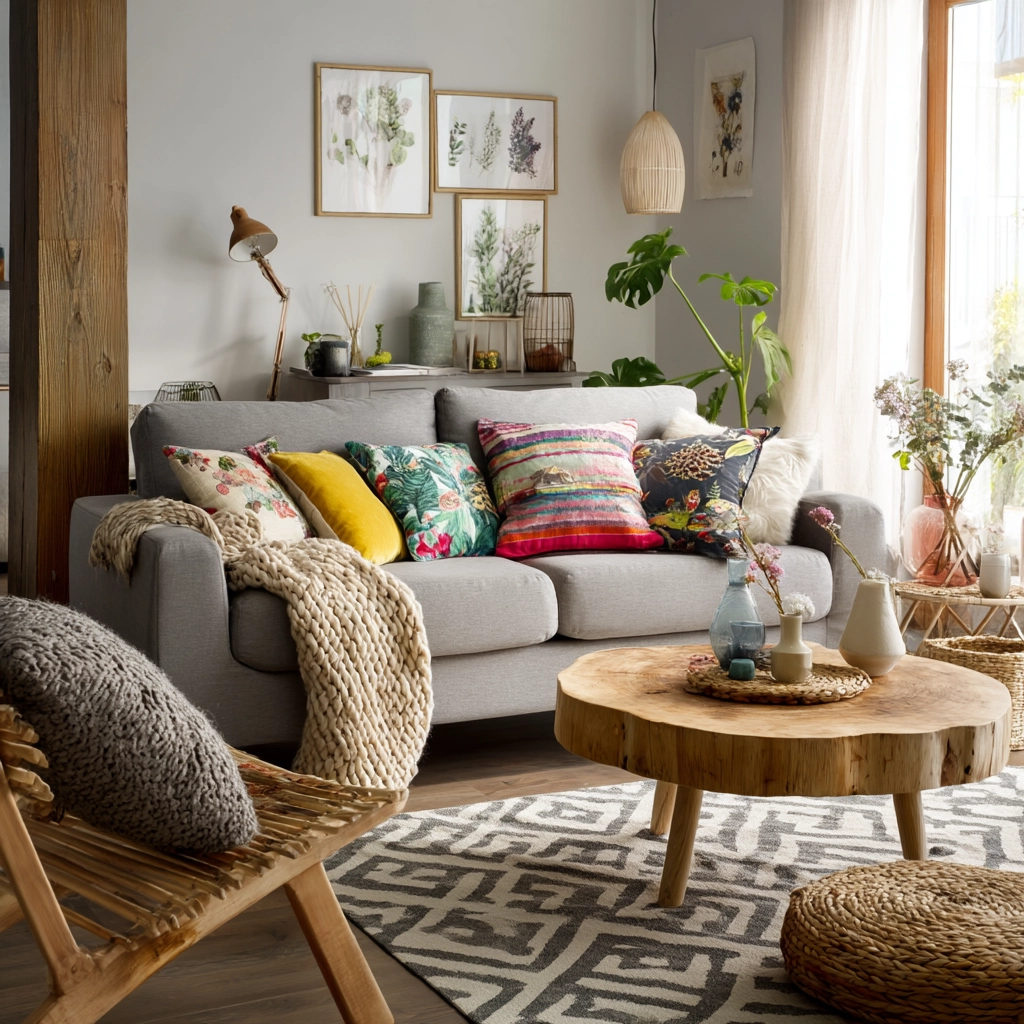 scandi boho living room 17