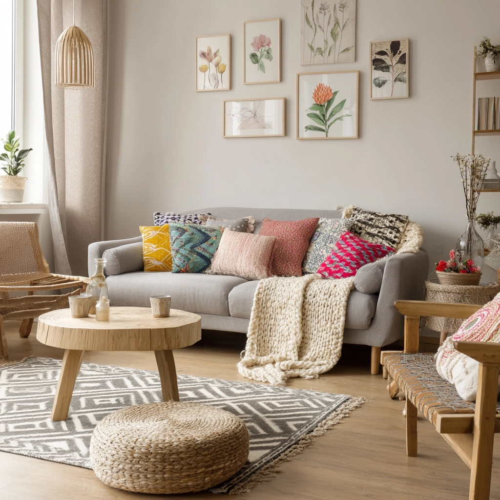 scandi boho living room 18