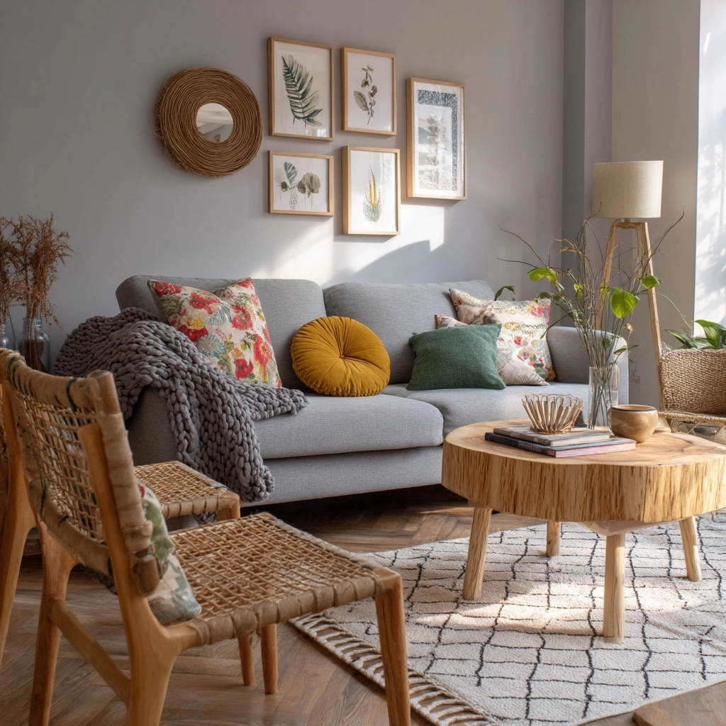 scandi boho living room 19