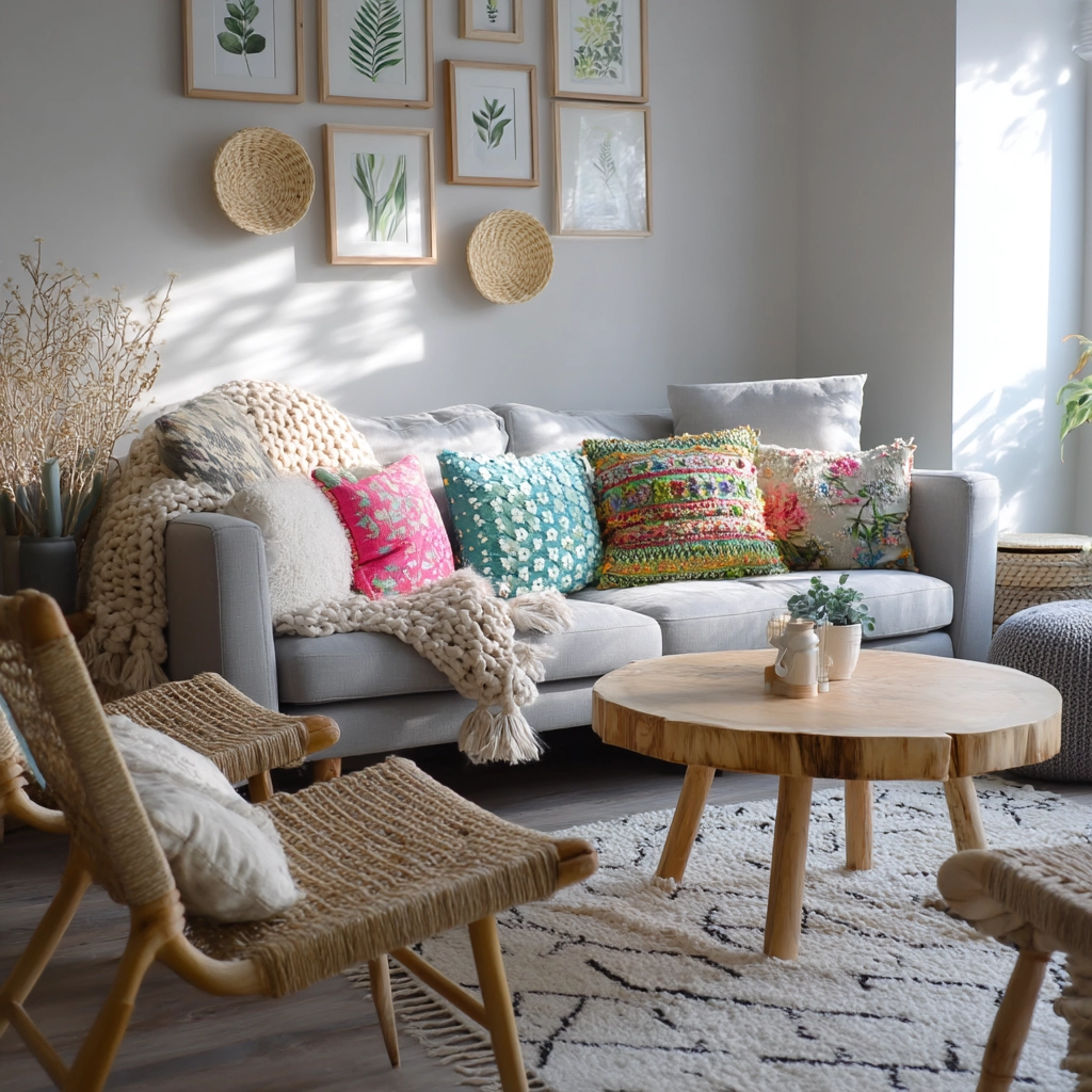scandi boho living room 20