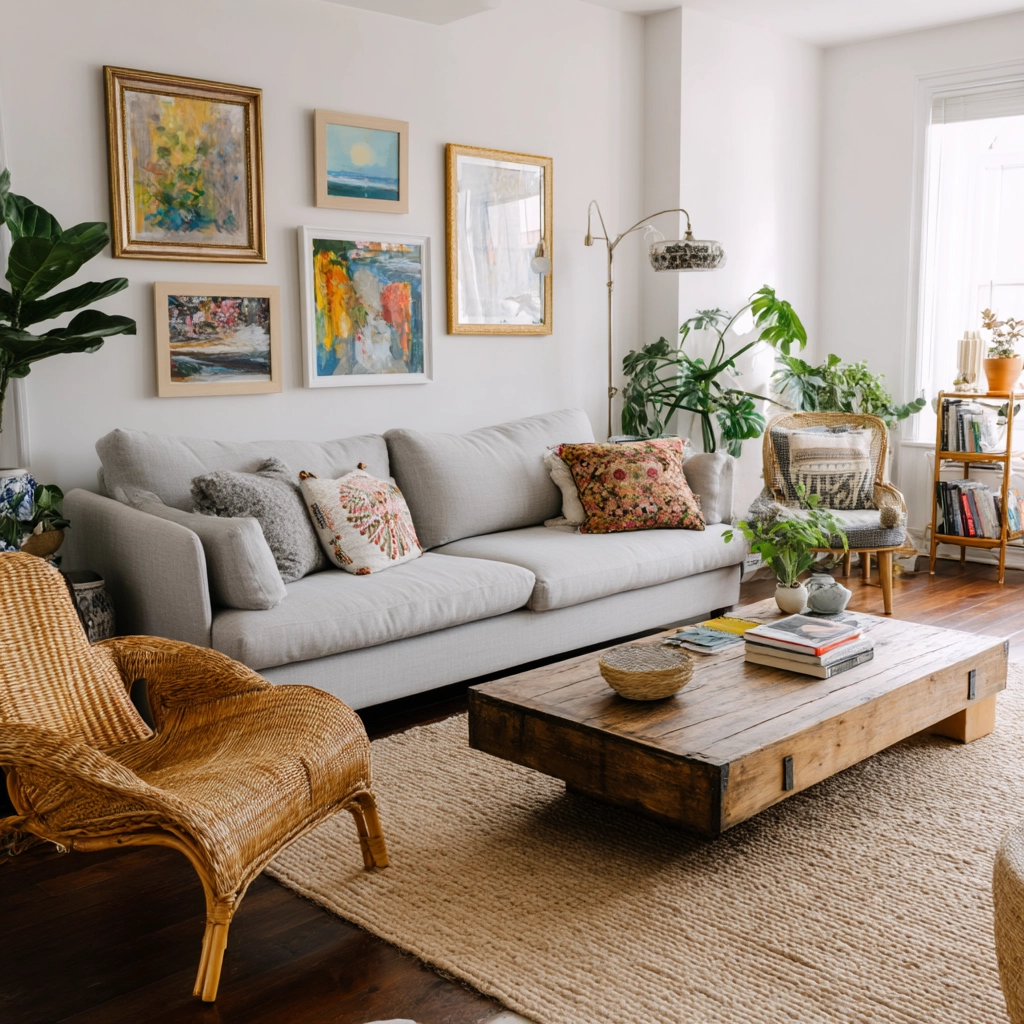 scandi boho living room 38