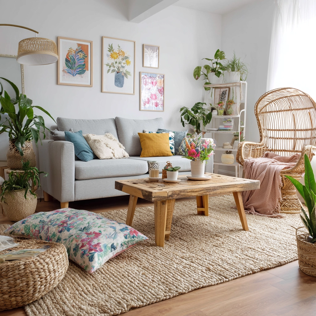 scandi boho living room 39