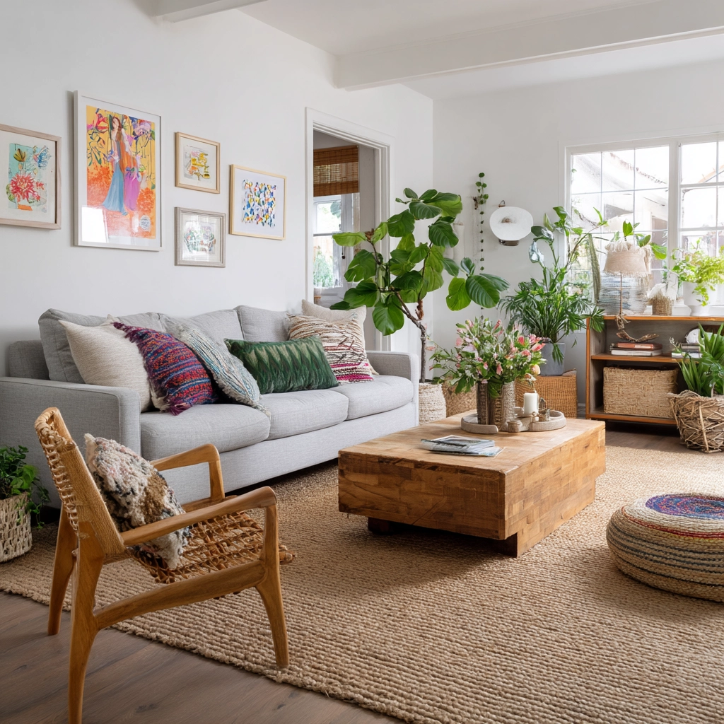 scandi boho living room 40