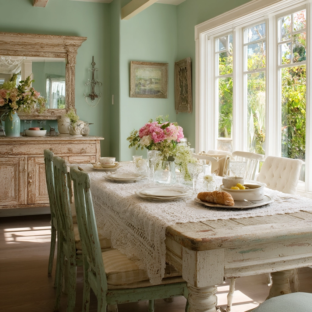 shabby chic dining room 13