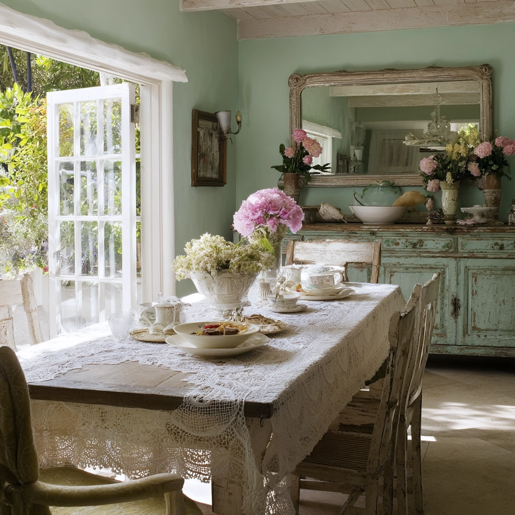 shabby chic dining room 15