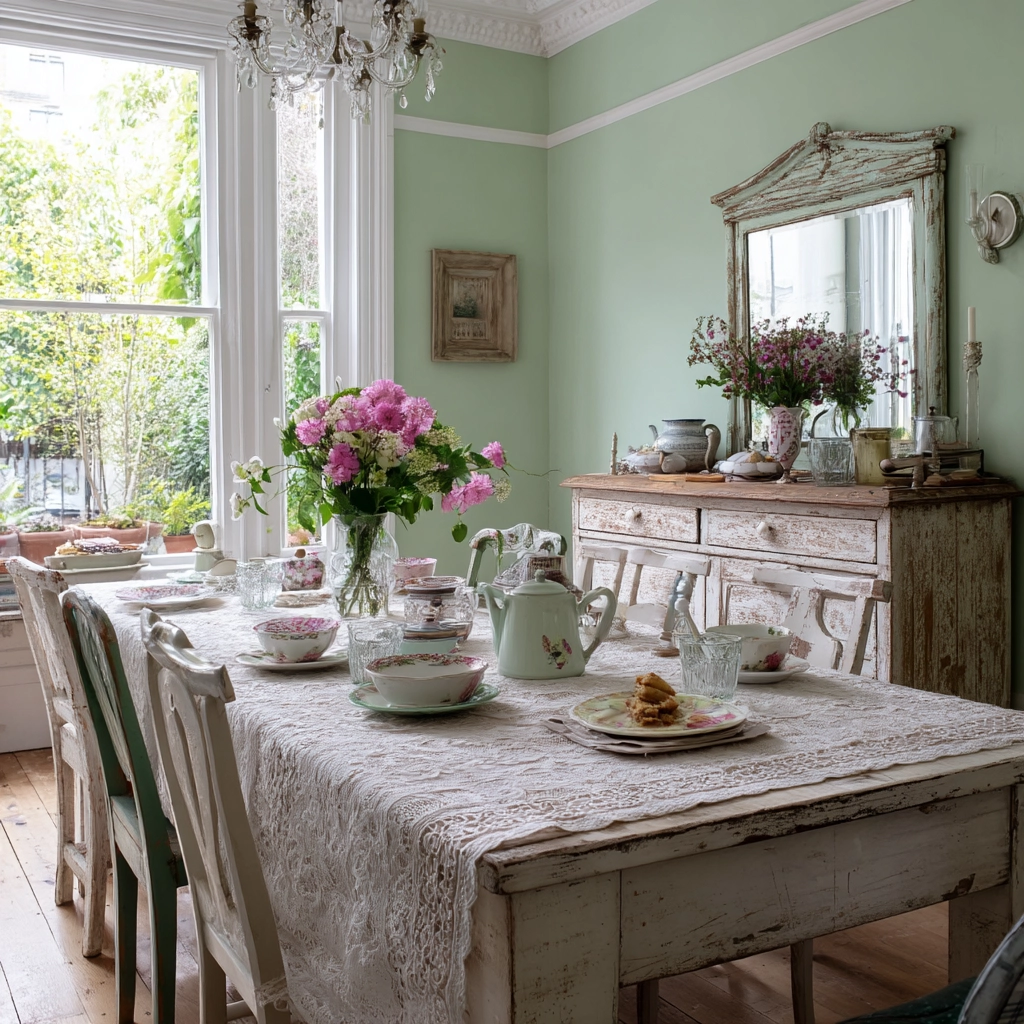 shabby chic dining room 16