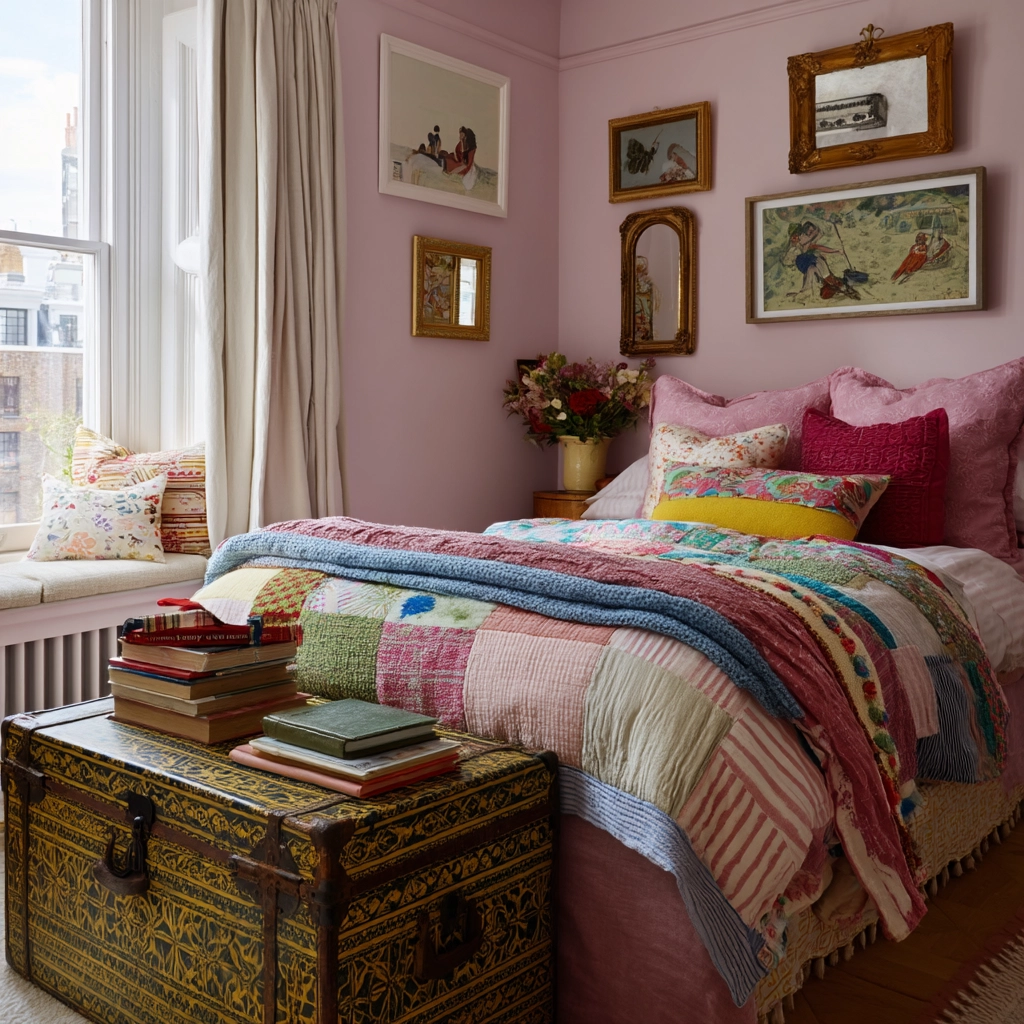 small maximalist bedroom 13