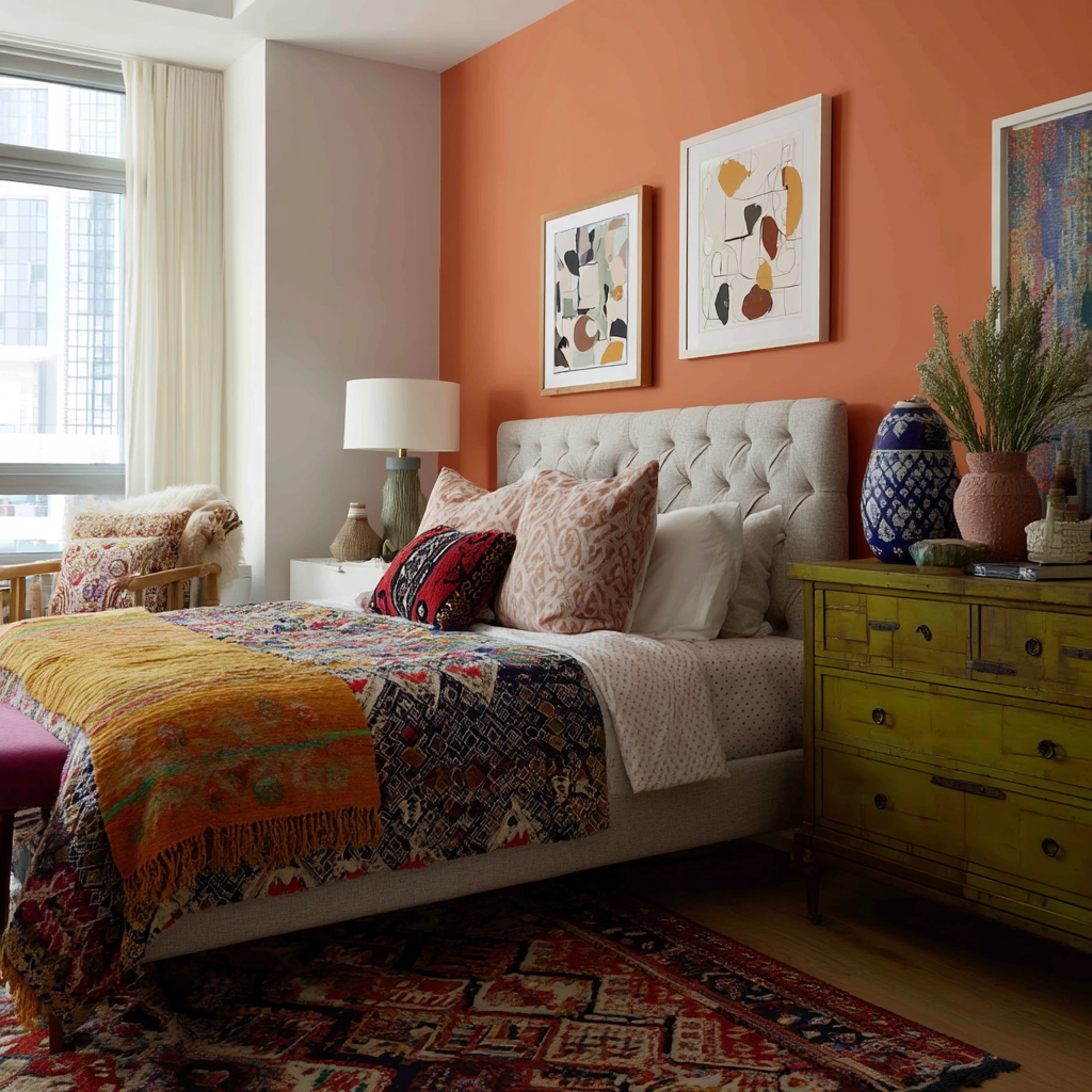 small maximalist bedroom 23