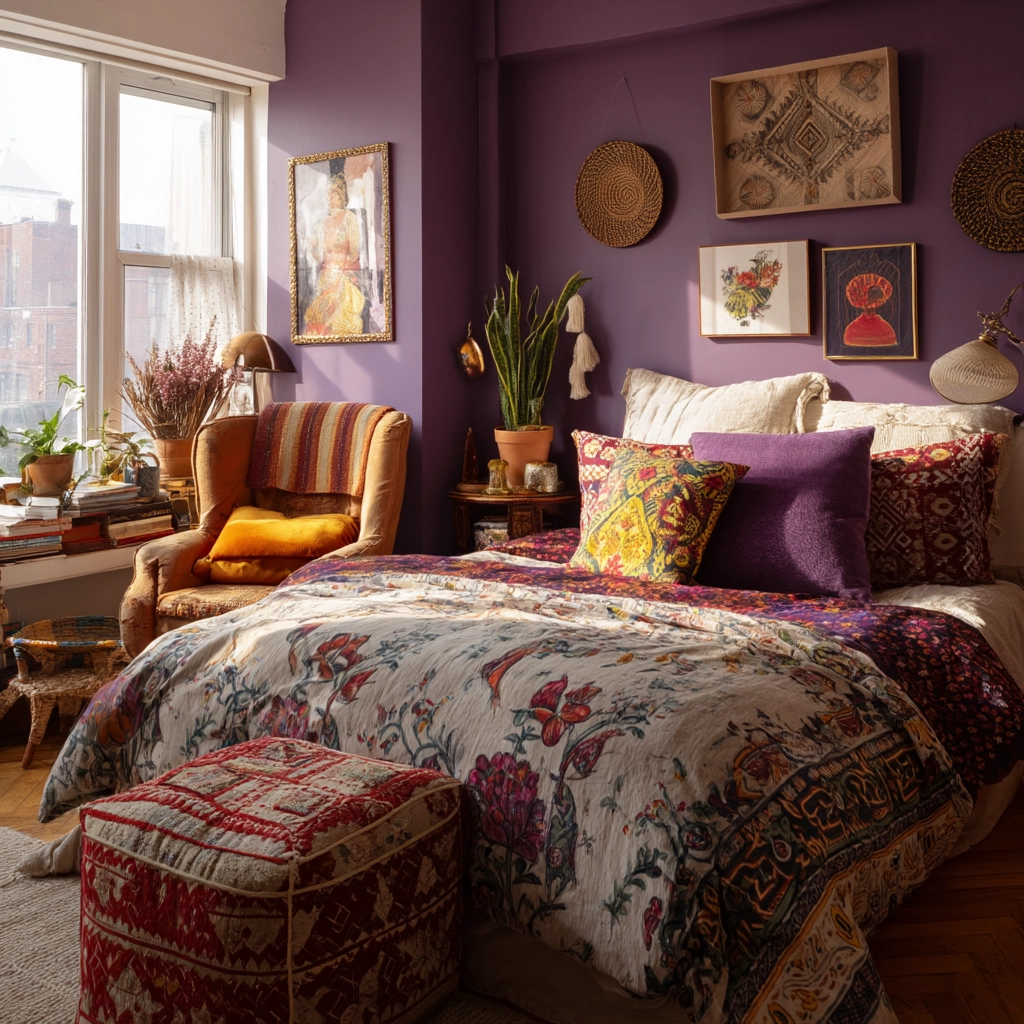 small maximalist bedroom 26