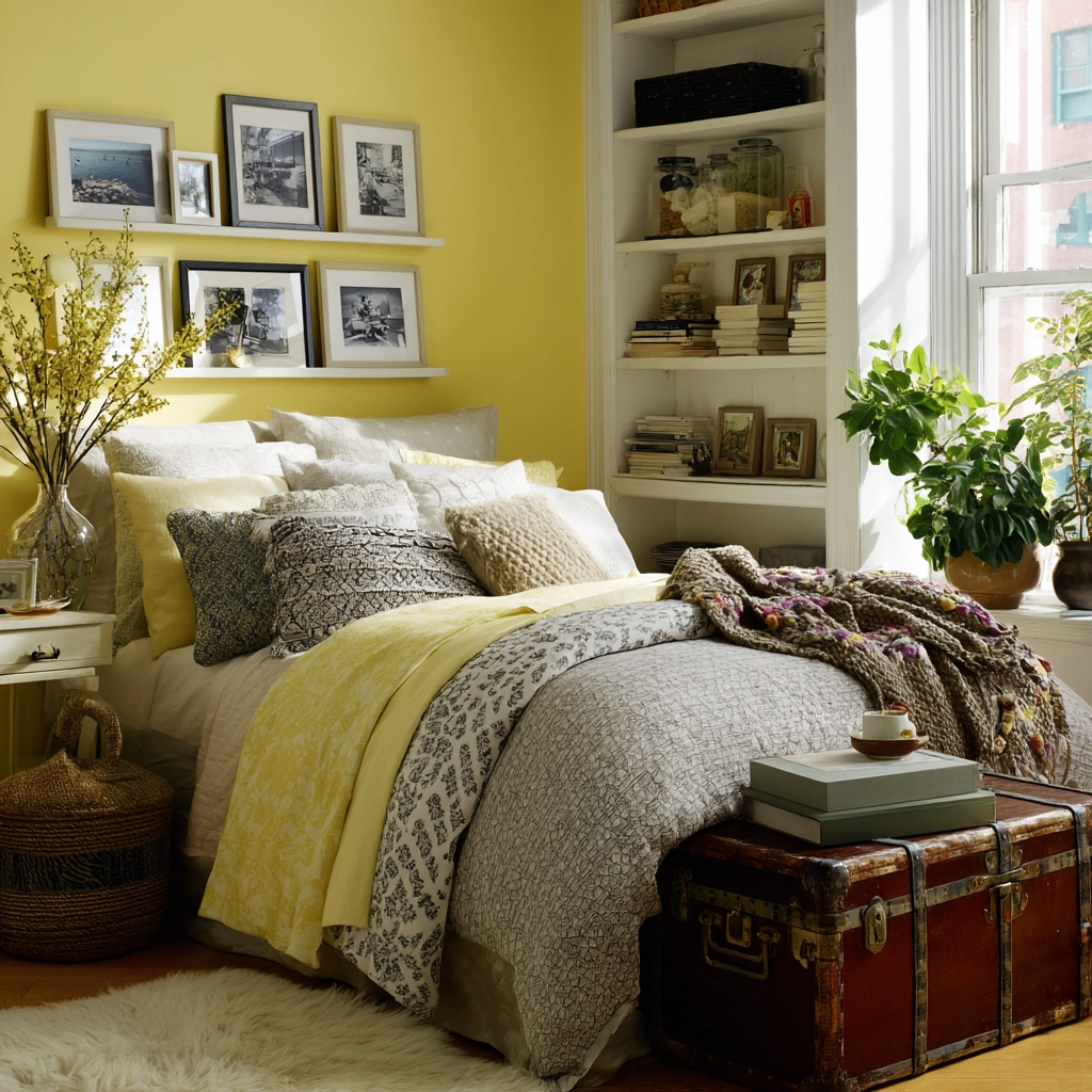small maximalist bedroom 43