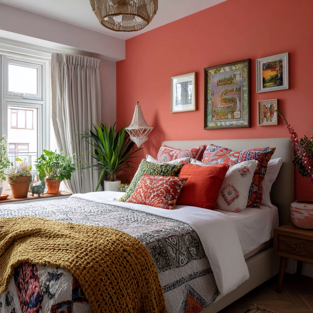 small maximalist bedroom 56