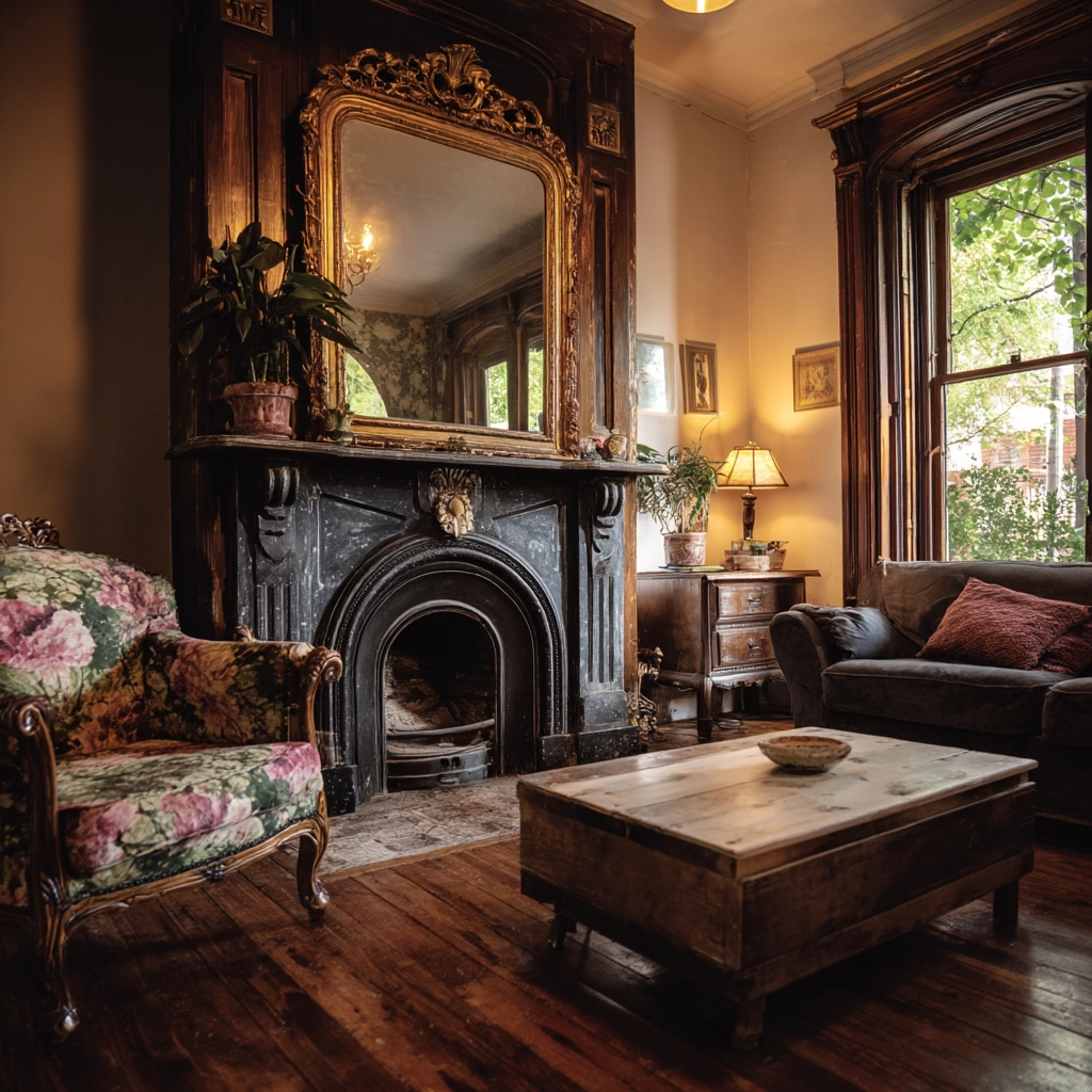 vintage living room ideas 46
