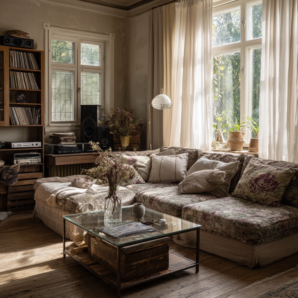 vintage living room ideas 49