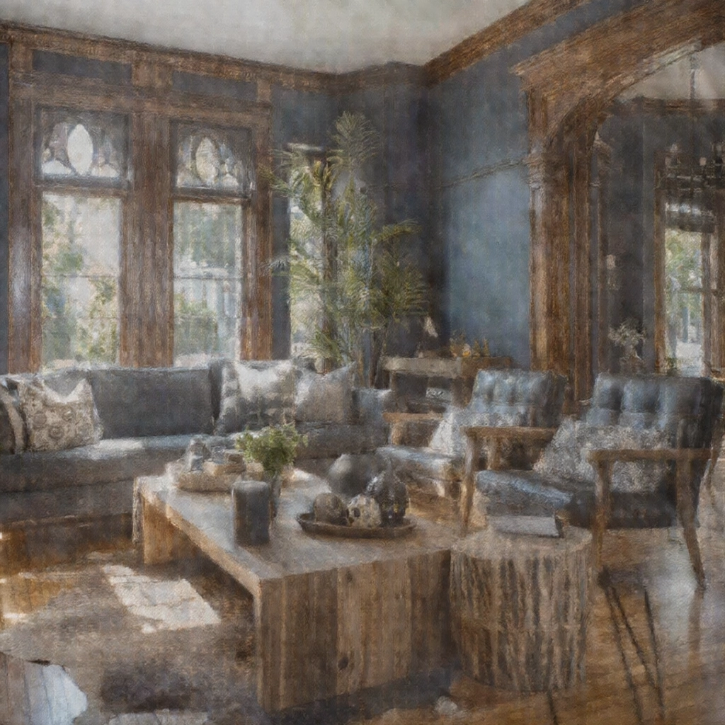 western gothic living room 60