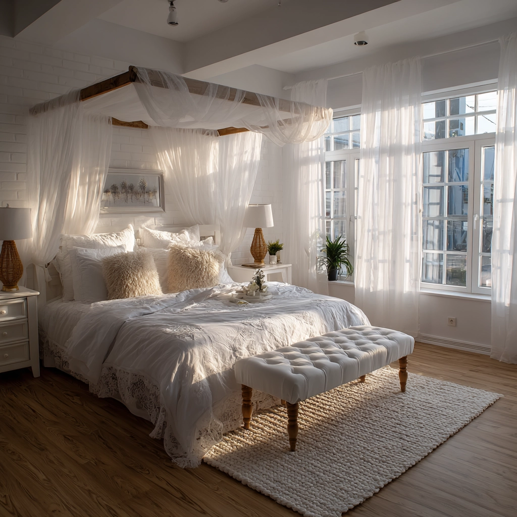 white aesthetic bedroom ideas 12
