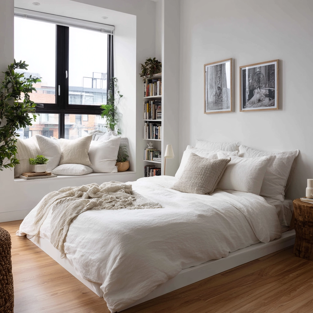 white aesthetic bedroom ideas 14