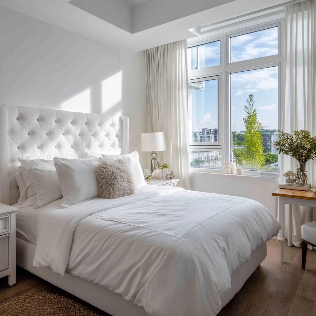 white aesthetic bedroom ideas 26