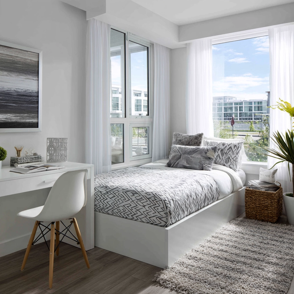 white aesthetic bedroom ideas 53
