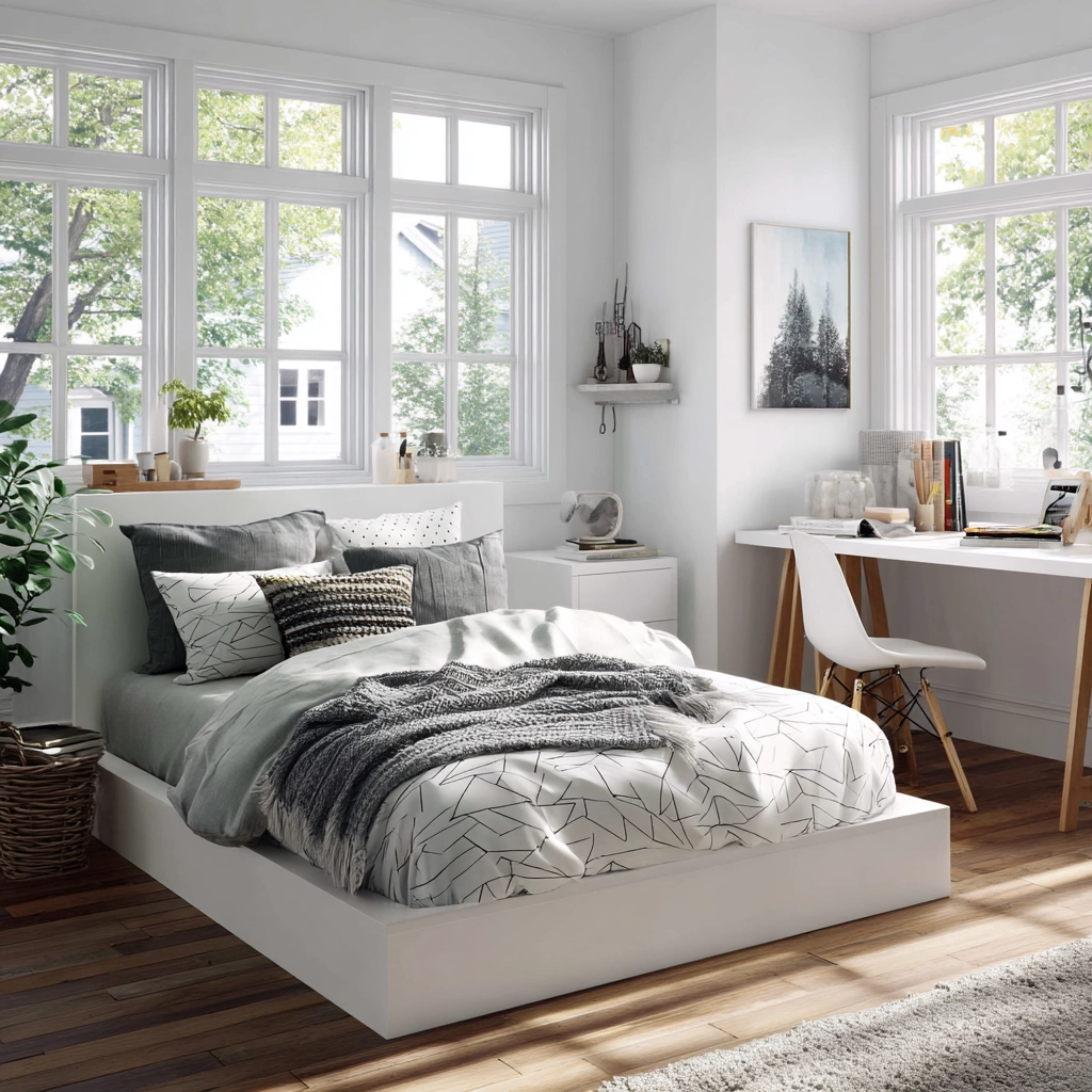 white aesthetic bedroom ideas 55