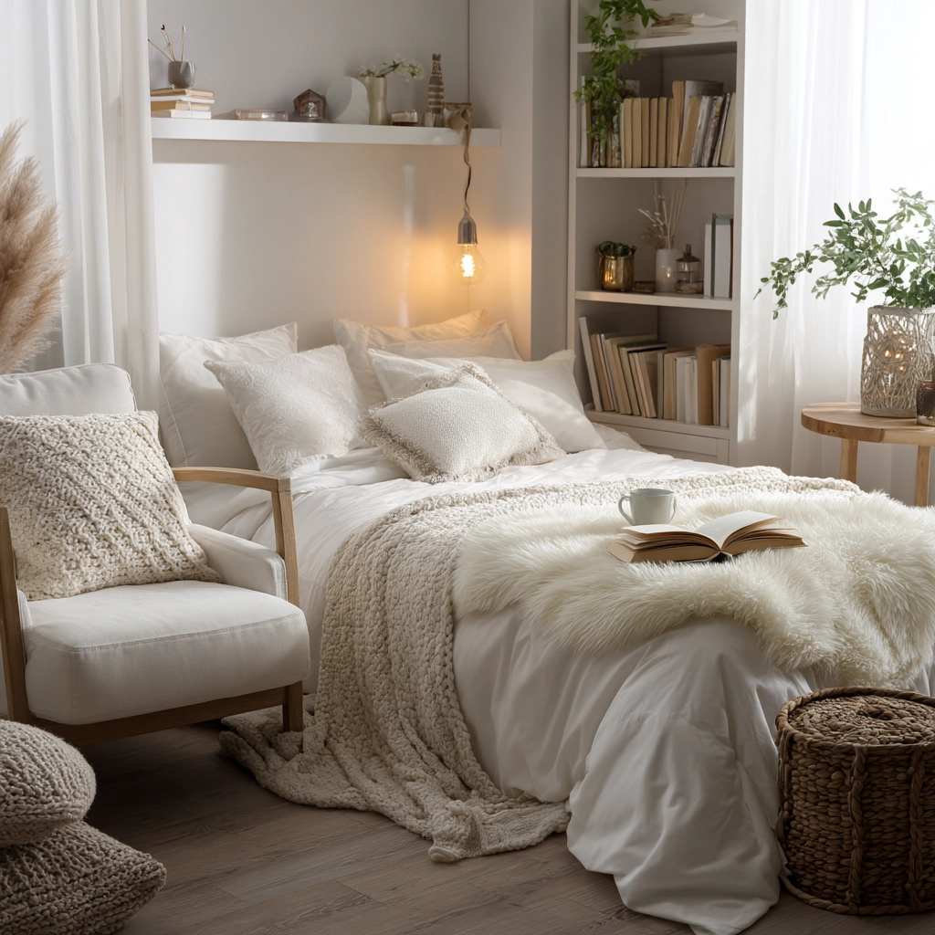 white aesthetic bedroom ideas 57